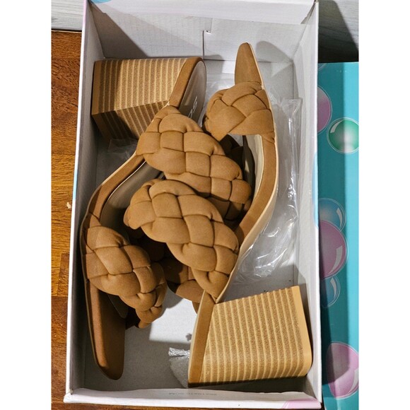 Soda BUGGY ~ Women Double Braided Straps Casual Open Square Toe Size 6 - Picture 7 of 8